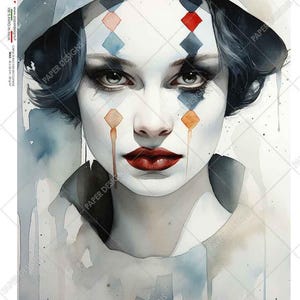 Paper Designs Watercolor Mime I Rice Paper - Furniture Upcycling - Decor - Decoupage Crafts - Flipping Fabulous