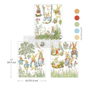 The Cottontail Diaries - Middy Transfers – 3 sheets, 8.5″x11″ – ReDesign With Prima Furniture Upcycling DIY Decor Craft Floral Mixed Media