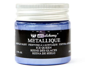 Metallique Acrylic Paint Ice Queen - Art Alchemy - Finnabair - ReDesign With Prima - Mixed Media Art - Flipping Fabulous Salina