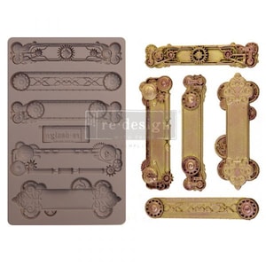 Steampunk Plates - Silicone Mold - Redesign with Prima - Resin, Epoxy, Wax, Clay, Baking, Crafting - Flipping Fabulous Salina