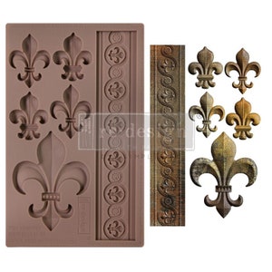 Fleur De Lis En Or - Silicone Mold - Redesign with Prima - Resin, Epoxy, Wax, Clay, Baking, Crafting - Flipping Fabulous Salina