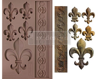 Fleur De Lis En Or - Silicone Mold - Redesign with Prima - Resin, Epoxy, Wax, Clay, Baking, Crafting - Flipping Fabulous Salina