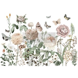 All The Flowers Rub On Transfer - ReDesign With Prima - Furniture Upcycling - DIY Decor - Flipping Fabulous Salina