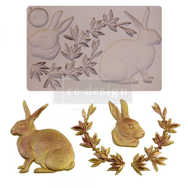 Meadow Hare - Silicone Mold - Redesign with Prima - Resin, Epoxy, Wax, Clay, Baking, Crafting - Flipping Fabulous Salina