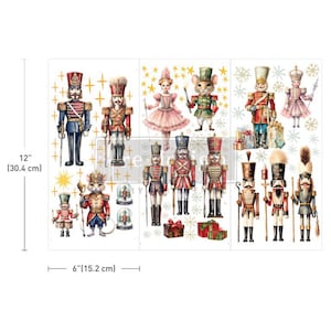 Small Transfers – Nutcracker Christmas – 3 sheets, 6″x12″- Redesign with Prima - Rub on Decal -FREE SHIPPING ELIGIBLE - Flipping Fabulous