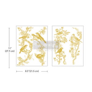 Golden Serenade –Middy Gold Foil Transfers Kacha –  2 sheets, 8.5″x11″ - Rub On Transfer ReDesign With Prima -Furniture Upcycling -DIY Decor