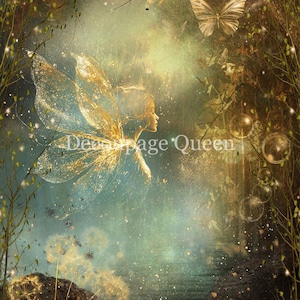 Decoupage Queen A4 Rice Paper - Luminescent Fairy - Furniture Upcycling - Decor - Decoupage Crafts - Mixed Media - Card Making - Furniture