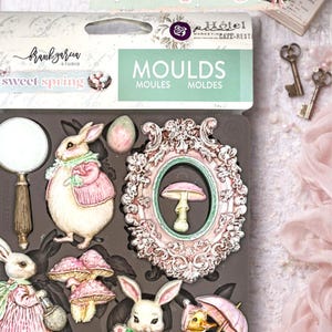 Sweet Spring Collection Mould – 1 pc, 5″x8″x8mm - Silicone Mold - Prima - Resin, Epoxy, Wax, Clay 3 Girls Tale Frank Garcia