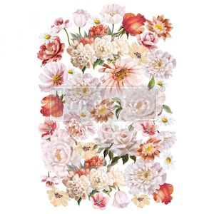 Pretty in Peach Rub On Transfer - ReDesign With Prima - Furniture Upcycling - DIY Decor - Flipping Fabulous Salina
