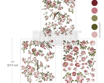 The Enchanted Grove – 3 sheets, 8.5″x11″ MIDDY Rub On Transfer Kacha - ReDesign With Prima - Furniture Upcycling - DIY Decor Craft Floral