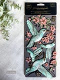 Bloom & Flutter – 1 pc, 5″x10″x8mm - Silicone Mold Decor Mould - Prima - Resin, Epoxy, Wax, Clay Hummingbird Flowers Flight Bird