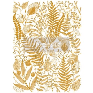 Kacha Decor Transfers Gold Foil – Foliage Finesse – total sheet size 18″x24″ - Rub On - ReDesign With Prima - Furniture Upcycling  DIY Decor
