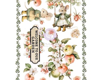 Homegrown Collection A4 Transfer – 1 sheet, 8.3″x11.7″ – ReDesign With Prima - Furniture Upcycling -DIY Decor Crafts, Mixed Media