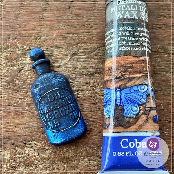 Metallique Wax – Cobalt - Art Alchemy - Finnabair - ReDesign With Prima - Mixed Media Art - Flipping Fabulous Salina