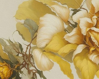 Peach Rose - A1 Decoupage Paper (23.4 x 33.1"), Three Yellow Goats - Furniture Upcycling - Free Shipping Eligible