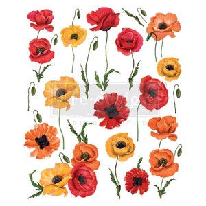 Poppy Gardens Rub On Transfer - ReDesign With Prima - Furniture Upcycling - DIY Decor - Flipping Fabulous Salina