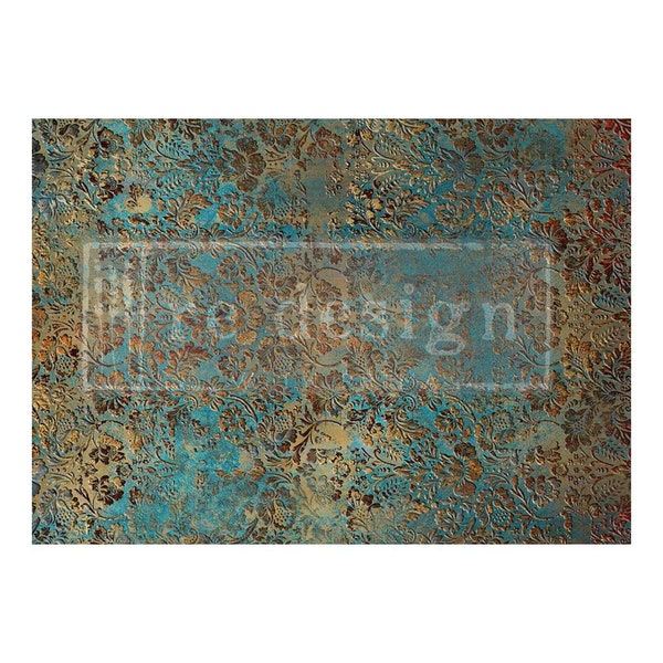 Redesign with Prima A1 Decoupage Fiber – Aged Patina  – 1 sheet, A1 size- FREE SHIPPING ELIGIBLE Flipping Fabulous Salina