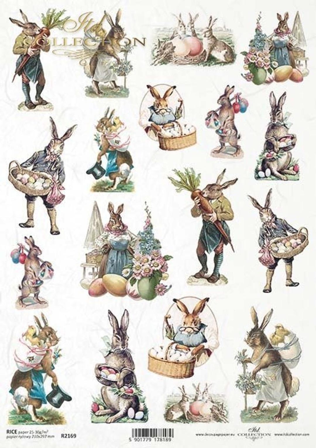 ITD Collection Illustrated Rabbit Scenes II A4 Rice Paper - Furniture ...