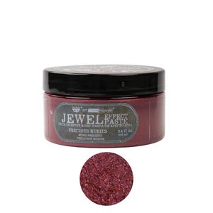 May include: A jar of "Jewel Effect Paste" in Precious Rubies. The jar is dark red with a black lid and a label that includes the text "Pâte de effet bijou pasta de efecto joya". A small sample of the paste is shown below the jar.