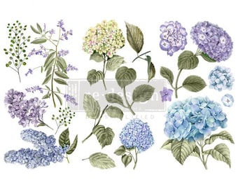 Mystic Hydrangea Rub On Transfer - ReDesign With Prima - Furniture Upcycling - DIY Decor - Flipping Fabulous Salina