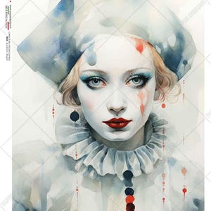 Paper Designs Watercolor Mime II Rice Paper - Furniture Upcycling - Decor - Decoupage Crafts - Flipping Fabulous