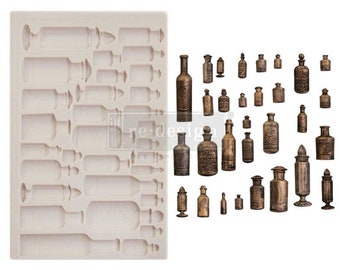Silicone Mould - Apothecary Bottles – Finnabair - ReDesign With Prima - Mixed Media Art - Flipping Fabulous Salina - Free Shipping Eligible