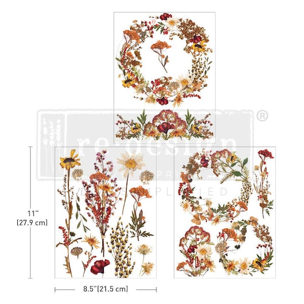 Dried Wildflowers Rub On Transfer - ReDesign With Prima - Furniture Upcycling - DIY Decor - Flipping Fabulous Salina