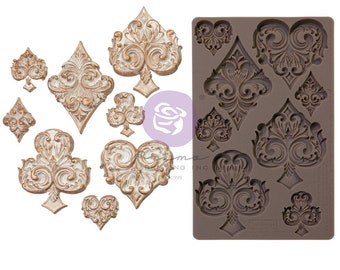 Lost In Wonderland Collection Mould – Deck Of Cards – 1 pc, 5″x8″x8mm - FREE SHIPPING ELIGIBLE