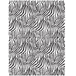 May include: Black and white zebra print pattern. The stripes are thick and wavy.
