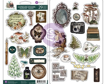 Nature Academia Collection Chipboard Stickers – 29 pcs - Free Shipping Eligible