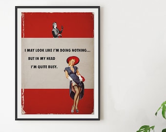 Ingelijste print | Ik heb het best druk | Grappige print | Kunst aan de muur | Woonaccessoires | Wanddecoratie | Art Print | Cadeau Idee | Nieuwe Home Gift | A3 afdrukken