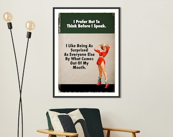 Ingelijste print | | verrassen Grappige print | Kunst aan de muur | Woonaccessoires | Wanddecoratie | Cadeau Idee | Art Print | A3 afdrukken