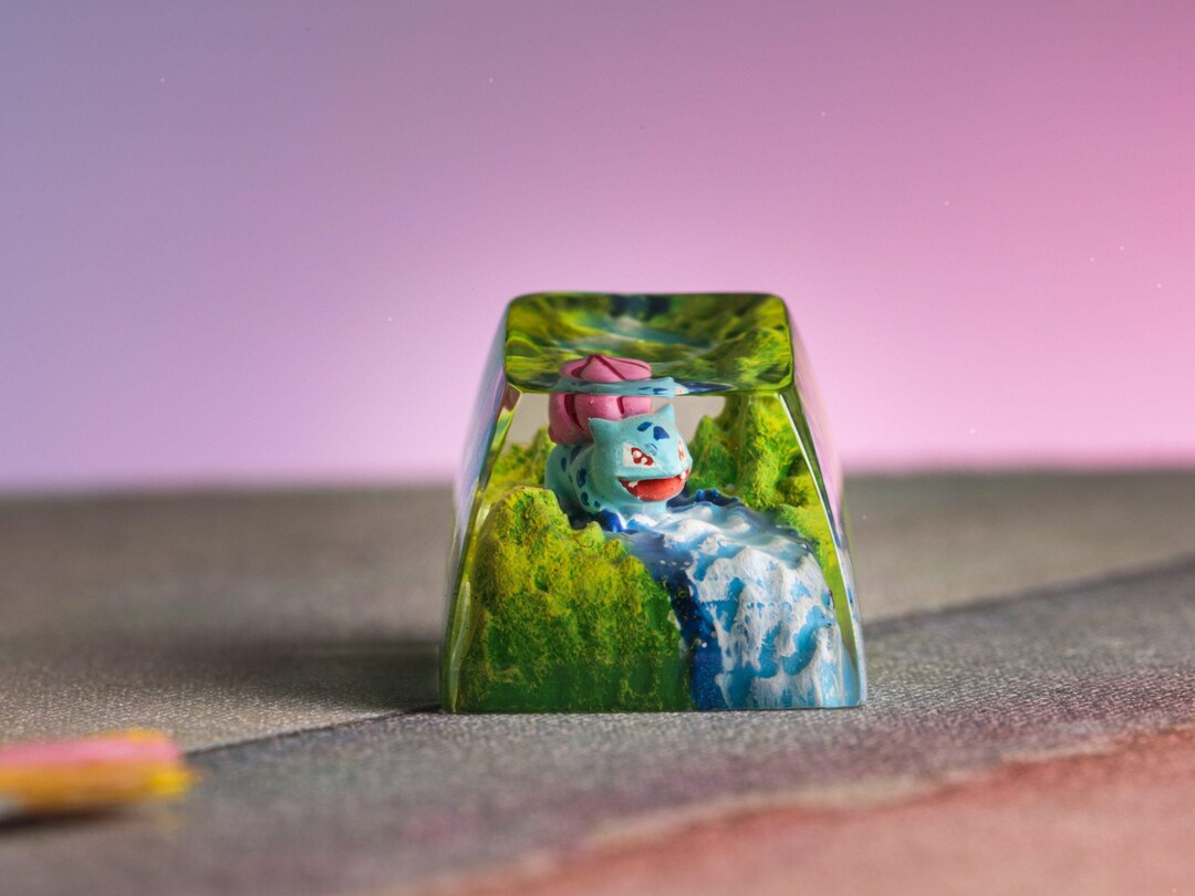 Bulbasaur Pokemon Artisan Keycaps, Custom Resin Keycap for Mechanical ...