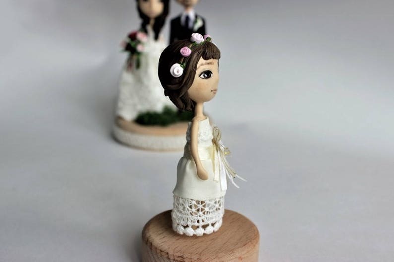 Birthday Little Girl cake topper and Christening Baptism personalised polymer clay ornament and keepsake Personalized doll Clay Cake Topper