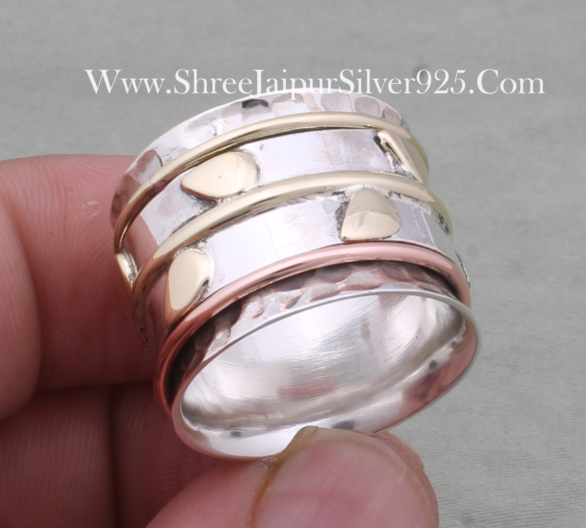 Solid 925 Sterling Silver Ring 12.5 Mm Width Ring- Silver
