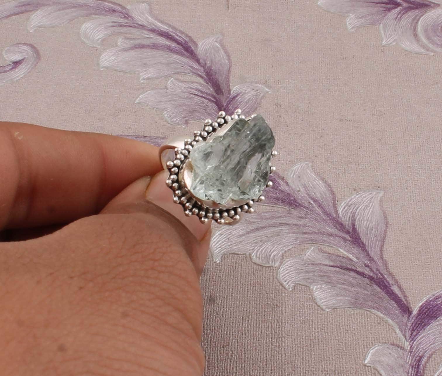 100% natural aquamarine gemstone ring 925 sterling image 0