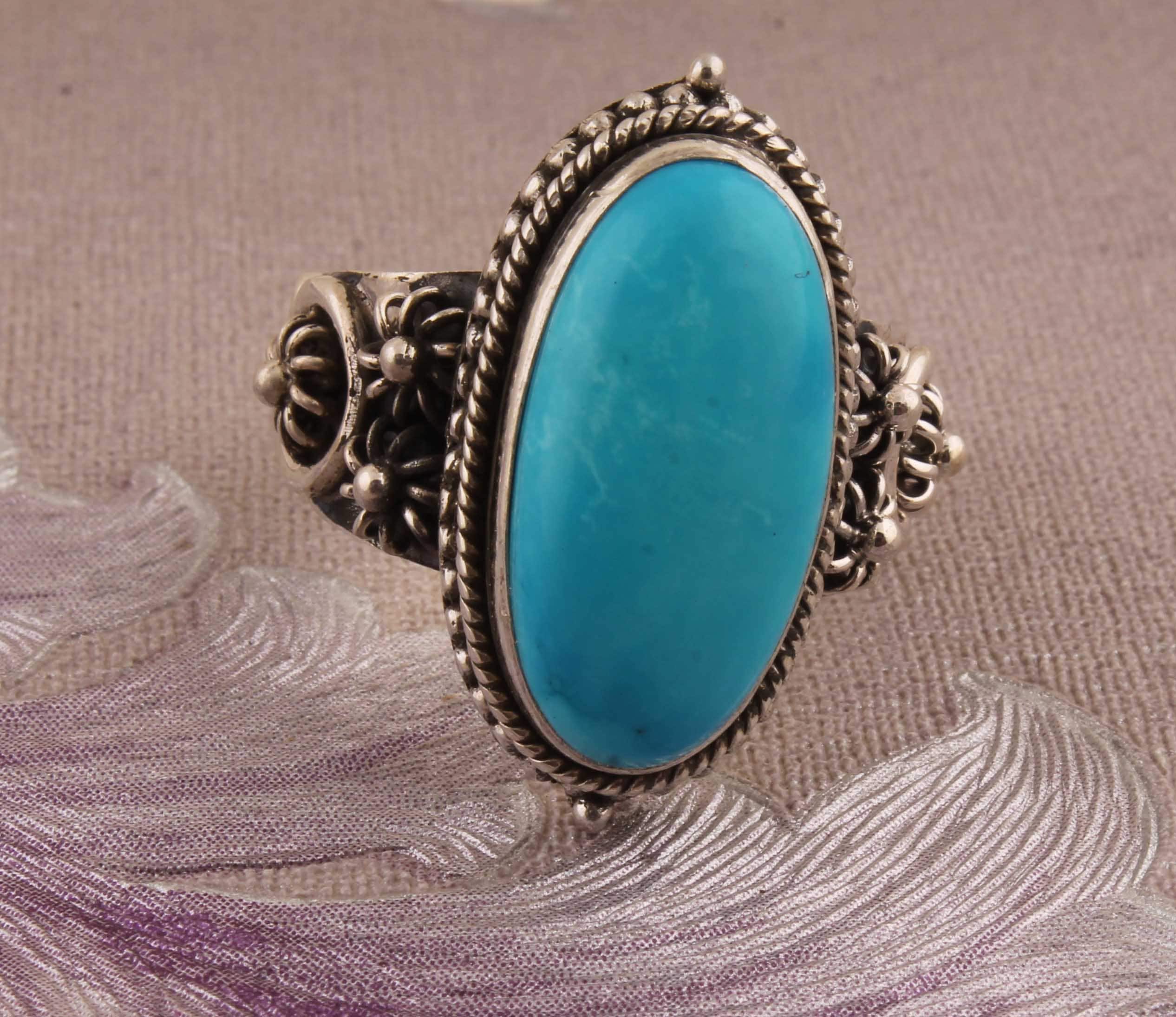 Sleeping Beauty Turquoise Ring: Sterling Silver Twisted Band Boho Ring ...