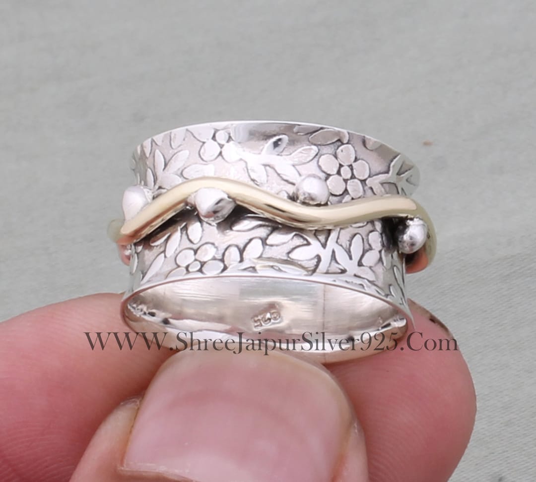 Sterling Silver Spinner Ring: Handmade Filigree Fidget Ring - Etsy