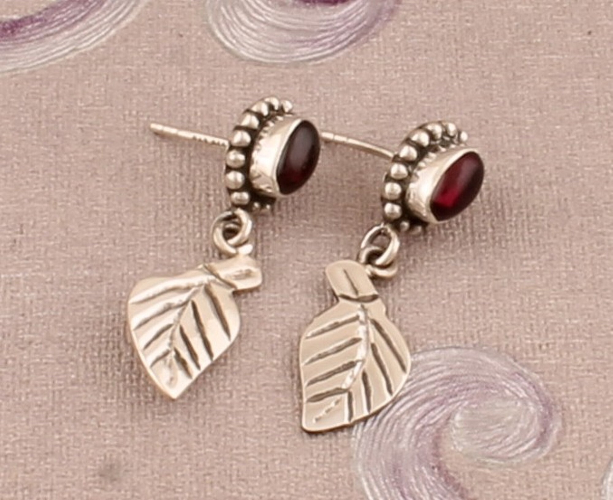 Natural Red Garnet Gemstone Silver Earrings 925 Sterling | Etsy