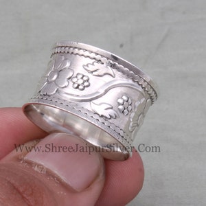 Blommig Sterling Silver Boho Ring - Komposit Turkos Ädelsten