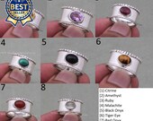 Combo Solid 925 Sterling Silver Ring For Women, Handmade Twisted Border Silver Oval Cut Ring Gifts For Her Birthday Gift Idea