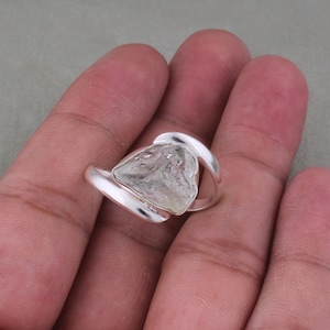 Rough Rings, Raw Aquamarine Ring, 925 Silver Ring, Aquamarine Silver Ring, Uncut Healing Raw Ring, Summer , Handmade Ring Boho
