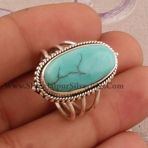 925 Solid Silver Tibetan Turquoise Oval Shape , Etsy Cyber 2024 Birth stone
