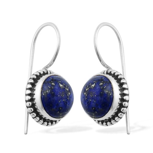 Sterling Silver Lapis Lazuli Earrings, Anniversary Jewelry Gift