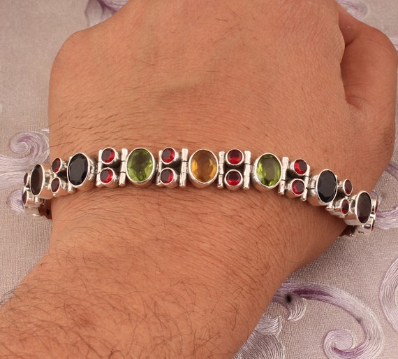 Youery 9 Pezzi Bracciale Pietre Naturali, Bracciale con cristalli di pietre curative per donna, Bracciale Amicizia, Bracciali di pietra colorata, Stretch Bracciale