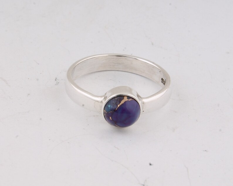 Handcraft Ring Silver Solid,Ring 925-Silver Sterling Ring Purple Turquoise Top Quality Gemstone Ring Middle Finger Ring L#-282313