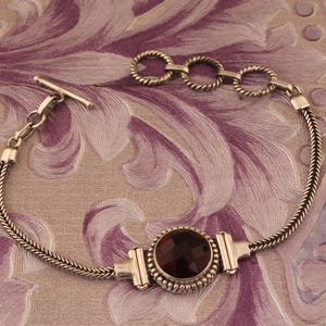 Red Garnet Sterling Silver Bracelet: Handmade Adjustable Gemstone Jewelry