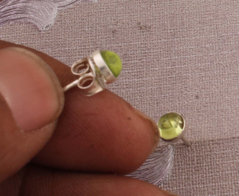 Amazing Beautiful Prehnite Top Quality Gemstone Earring,Studs Earring,925-Sterling Silver Earring,Antique Silver Earring,Studs Gift Earring