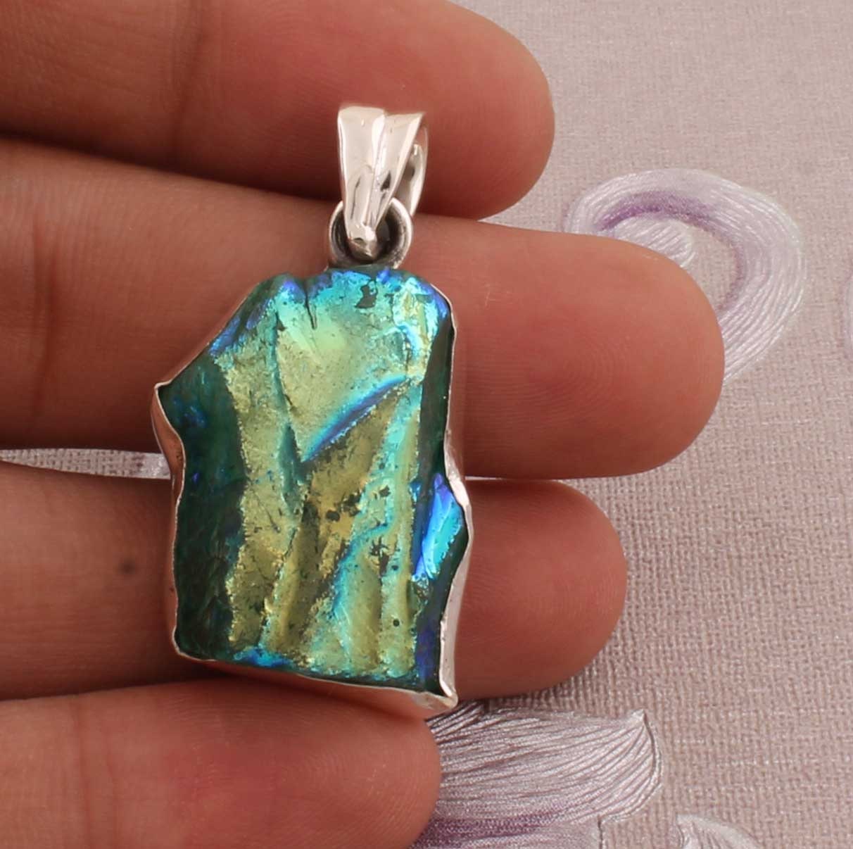 Raw shop gemstone pendant
