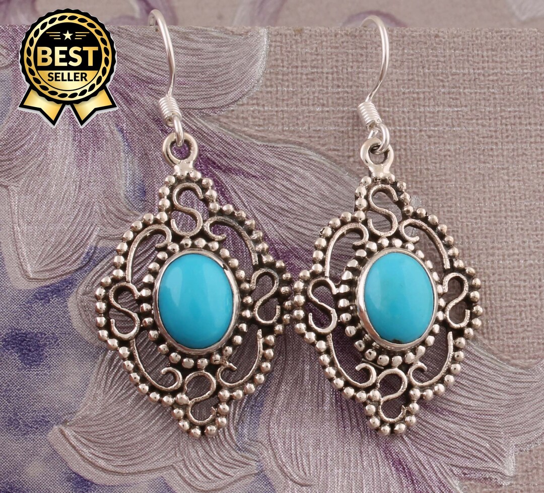 Sleeping Beauty Turquoise Top Quality Gemstone Earring - Etsy